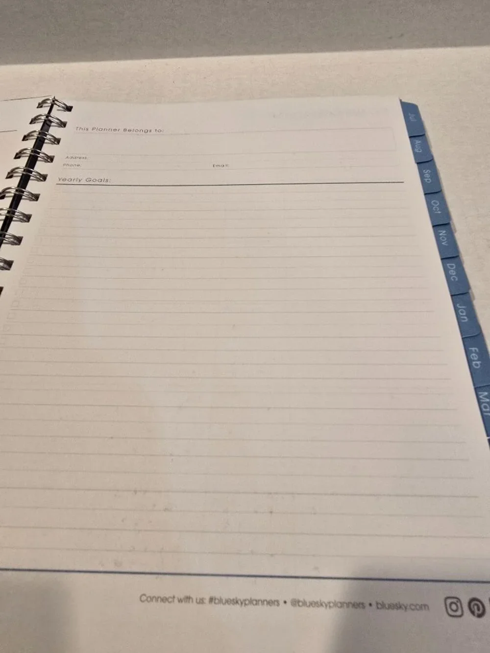 Planner Weekly Monthly July 2019-June 2020 Blue Cover Spiral Bound 7.5